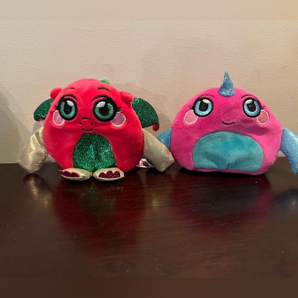 MushMeez Narwhal Medium Plush Style: Narwhal and dragon bundle